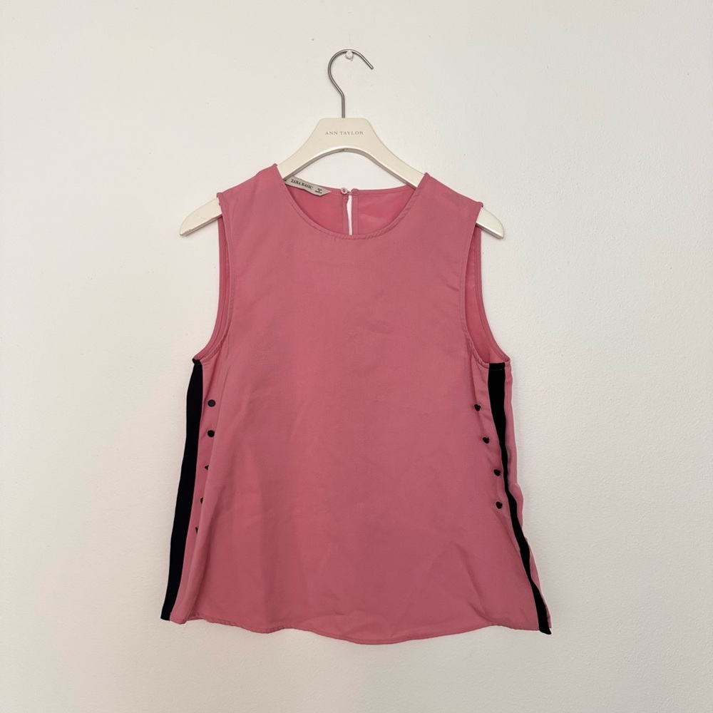 Zara Pink Tank Top with Black Side Details